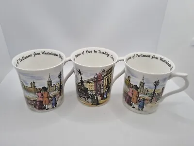 3 Queens Coffee Mug Scenes Of Old London Carole E Watson Fine Bone China VGC • £24.99