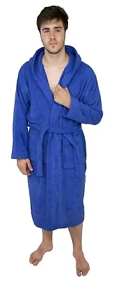 Men's Hooded Bathrobe Terry Cotton Cloth Robe Shawl Collar Men Bathrobe For Mens • $29.44