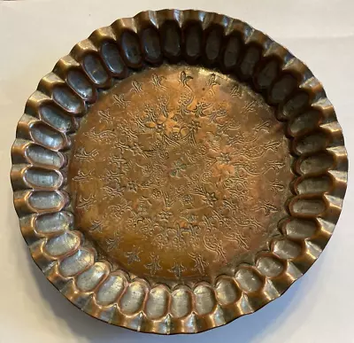 Vintage Handmade Metal Bowl Trinket Dish Fancy Ornate Decorative Egypt C23 • $24.99