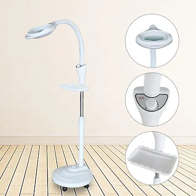 16XDiopter Floor Stand Rolling Magnifier LED Lamp Glass Magnifying Light Facial  • $49