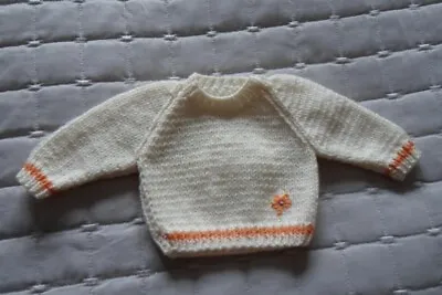 Hand Knitted Dolls Clothes Jumper To Fit 15-18  Baby Doll /premature Baby/teddy • £3.95