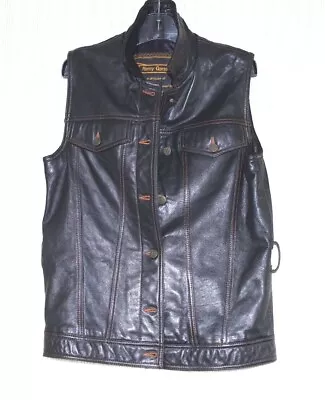 Remy Garson Genuine Leather Charcoal Brown Sleeveless Men's Jacket Vest Size:s • $60