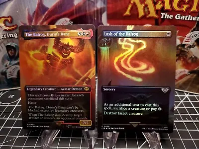 MTG Lord Of Rings The Balrog Durins Bane & Lash Of The Balrog Borderless Foil NM • $5.49