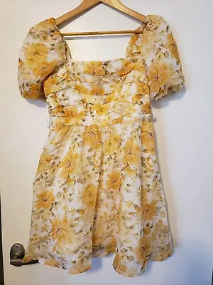 $30 • Buy Forever New - Liana Puff Sleeve Mini Dress - Size 10 New With Tags