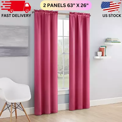 Tricia Modern Room Darkening Thermal Rod Pocket Window Curtains 2 Panels • $30.80