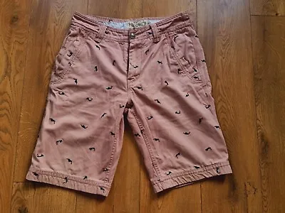 Fat Face Shorts Mens Toucan Embroidered Cove Chinos Dusty Pink Toucan Cotton 32 • £34