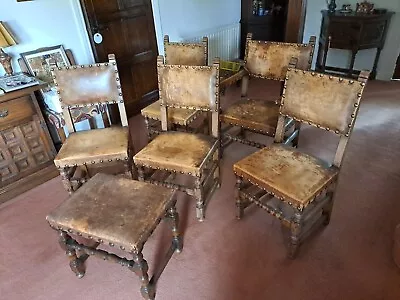 Titchmarsh And Goodwin Vintage Cromwellian Style Dining Chairs Stool And Carver • £240