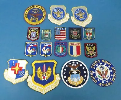 Lot Of 17 Vintage Patches US Navy Military USA France Italy Holland • $14.99