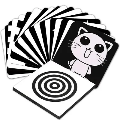 Funvce Black And White Baby Flash Cards Sensory Cards For Baby 20pcs 40 Pictures • £8.19