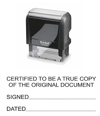 CERTIFIED TRUE COPY RUBBER STAMP SELF INKING ACCOUNTS SOLICITORS OFFICE 55x21mm • £14.95