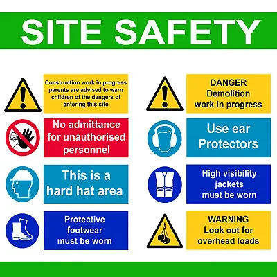 £9.99 • Buy Site Safety Signs On A3 Poster Or Board Health And & Safety Work Place