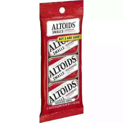 Altoids Smalls Peppermint Sugar Free Breath Mints - 1.76 Oz Tin (3 Pack) • $9.25