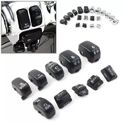 $13.79 • Buy 10pcs For 96-13 Harley Touring Hand Control Switch Cover Housing Button Cap Set