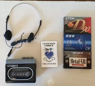 Stereo Personal Cassette Tape Player / Walkman With Headphones Tested & Working • £15