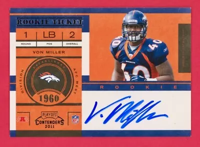 Von Miller RC Auto 2011 Playoff Contenders #220 Rookie Ticket Autograph Broncos • $65