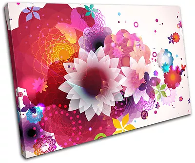 Floral Swirls Vector Abstract SINGLE CANVAS WALL ART Picture Print VA • $64.99