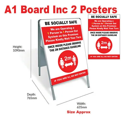 £109.99 • Buy Shopping System 1 In 1 Out Sign Posters Graphics Notice A1 Board Outdoor Indoor