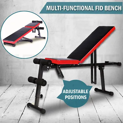 Adjustable Sit Up Weight FID Bench Fitness Flat Incline Decline Press Gym Home • $95