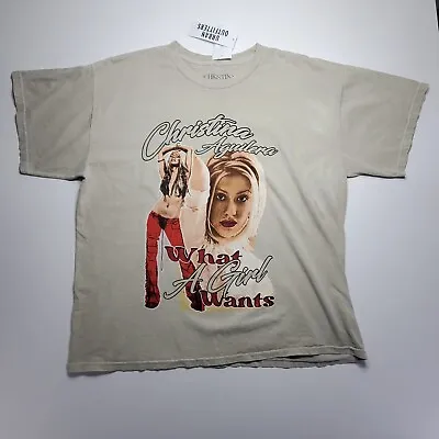$6.99 • Buy Christina Aguilera Size Large T-Shirt Short Sleeve What A Girl Wants Top NWT