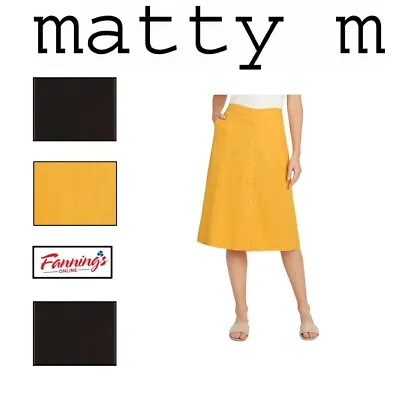 Matty M Ladies' Button Front Skirt With Pockets B14 • $16.89