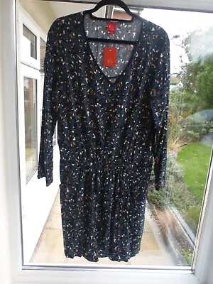 £19.99 • Buy Miss Captain Tortue MISS Grey Printed Dress Braid Details Size EU 40 UK 12