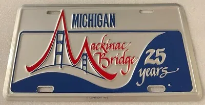 Michigan Mackinac Bridge Booster License Plate 25 Years • $49.99