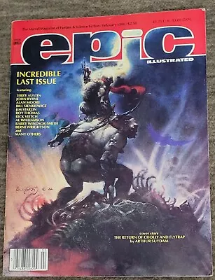 Marvel Magazine Epic Illustrated Final Issue - Feb 1986 - Arthur SuydamCover • $10