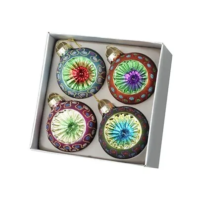 Set Of 4 Colourful Traditional Christmas Tree Baubles Decorations Ornaments • £16.95