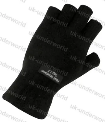 £3.85 • Buy Adults Ladies Gloves Thermal Fingerless Lined Knitted 1.7 Thinsulate Insulation