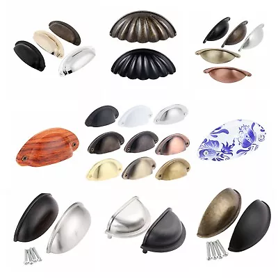 $4.74 • Buy Drawer Cabinet Door Handles Cup Pull Shell Handles Cupboard Furniture Hardware