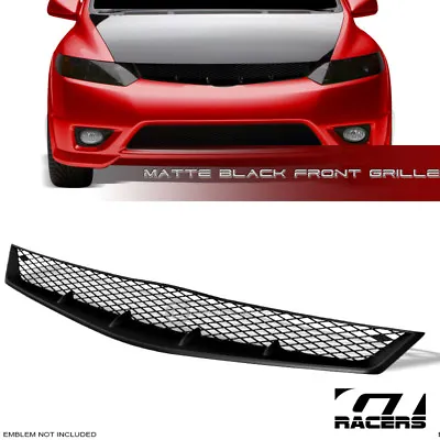 *Matte Black* For 2006-2008 Honda Civic Coupe T-R Mesh Front Bumper Grill Grille • $39