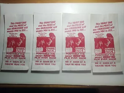 Vintage 1972 Mark Of The Devil Movie Vomit Bag Promotion Lot Of 4 *Free Shipping • $19.95