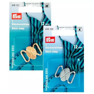 PRYM METAL BIKINI CLASP BELT BUCKLE GOLD Or SILVER 12mm • £4.89