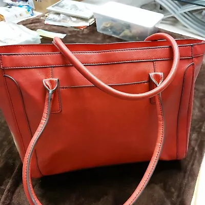 Merona Red Purse Satchel Double Handle Large Hand Bag • $24.99
