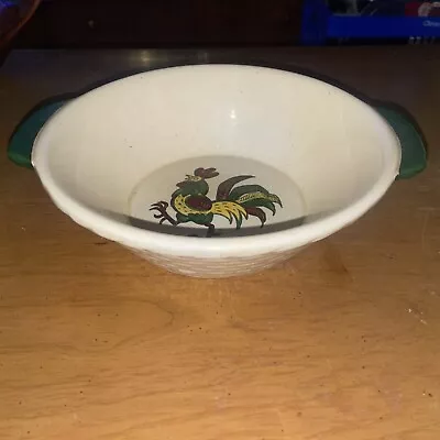 Vintage METLOX Poppytrail Provincial Rooster 2 Handle 8” Serving Bowl • $18.99