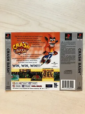 Crash Bash PS1 REAR INLAY ONLY • £4.75