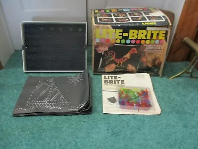 VTG Hasbro Lite Brite #5455 Orig. Box PegsDirections 9 Pages WORKS!! TESTED! • $4.95