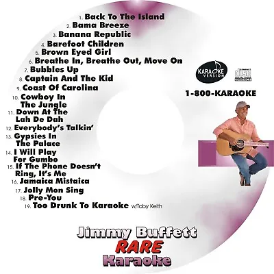 CUSTOM KARAOKE JIMMY BUFFETT 19 SONG Cdg CD+G  RARE TRACKS AND MORE STORIES • $39.95