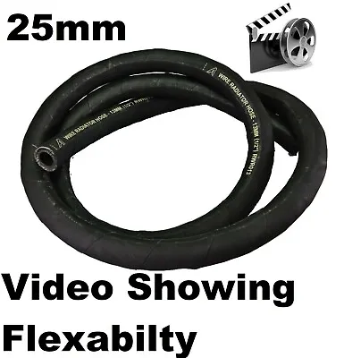 25mm Flexible Rubber Car Heater Radiator Coolant Hose SAEJ20R3 Wire Reinforced • £18.15