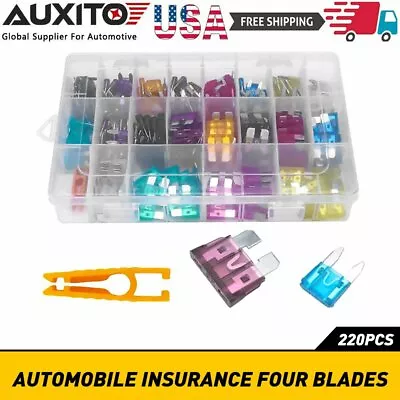 220Pcs Car Fuse Assorted Auto Replacement Fuses Regular Size Blade ATC ATO ATM • $17.32