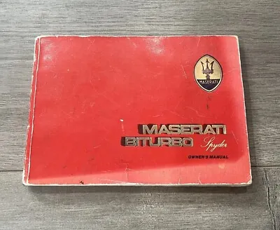 Maserati Biturbo  FACTORY OWNERS MANUAL 1986 SPYDER  Used • $39.97