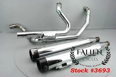 2014 Harley TOURING Street Glide RINEHART 4  Exhaust SLIMLINE DUALS Chrome Pipes • $500