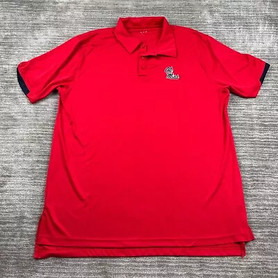 Ole Miss Rebels Polo Shirt Mens XL Red Football Collegiate Casual Adult • $13