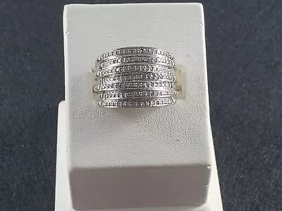 Vintage Sterling Silver Orla Vagn Mogensen Natural 119 Diamond Ring Size 7.5 • $39.99