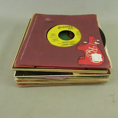Lot Of 20 Sleeved 45 Rpm 7” Vinyl Records Rock Pop Country NO CRACKS CHIPS LOT E • $11.33