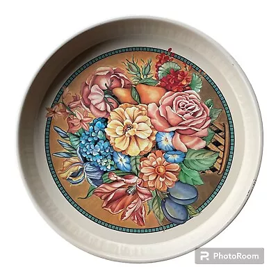 Boho 12” Diameter Metal Floral Tray Perfume Tray Serving Tray • $25