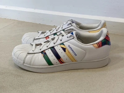 $38 • Buy Adidas Superstar Women’s US 7 Shoes White Multicoloured Details Rare Colourway