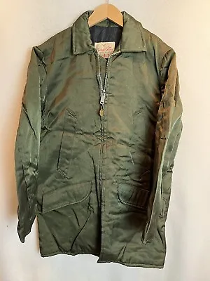 Vintage Industrial Outerwear Field Jacket Green Full Zip Size 38 Golden Fleece • $27.49