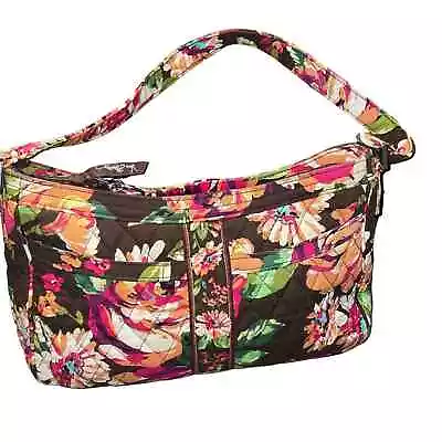 Vera Bradley English Rose Shoulder Bag Zip Front Inner Pockets Floral Quilted • $17.45