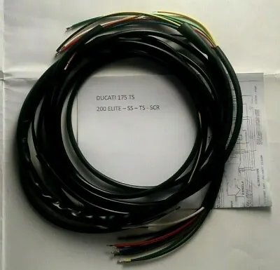Electric System Electrical Wiring Motorcycle Ducati 175 Ts - 200 Elite-Ss-Ts-Scr • $34.60